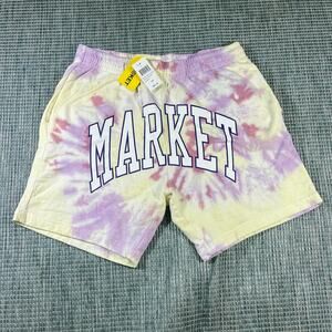 Market Studios Tie Dye Spell-out Sweat Shorts‎ Men’s Sz L New